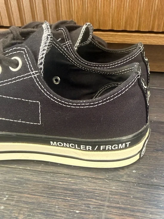 FRAGMENT DESIGN x MONCLER x CONVERSE UNISEX SNEAKERS, US MENS 9/WOMENS 11, BLACK - Picture 5 of 14